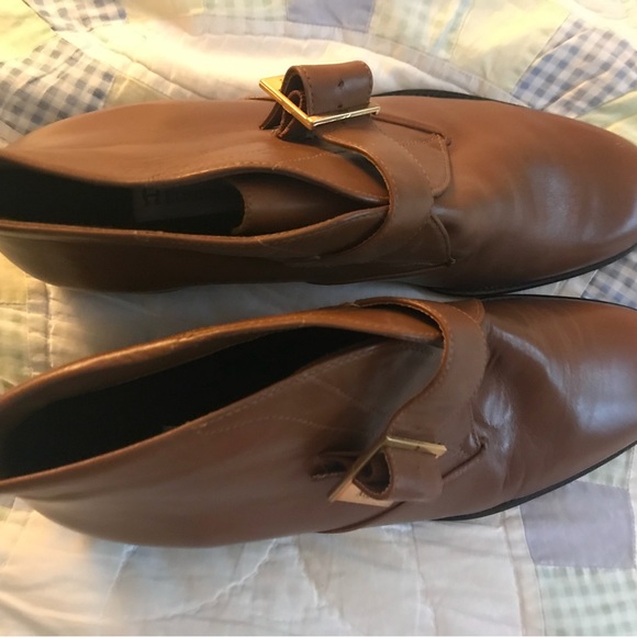 Etienne Aigner Leather Buckle Ankle Boots 10 - Picture 8 of 9